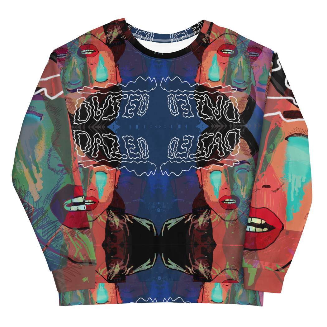 TryAgain all over print crewneck - Dazed Not Confused